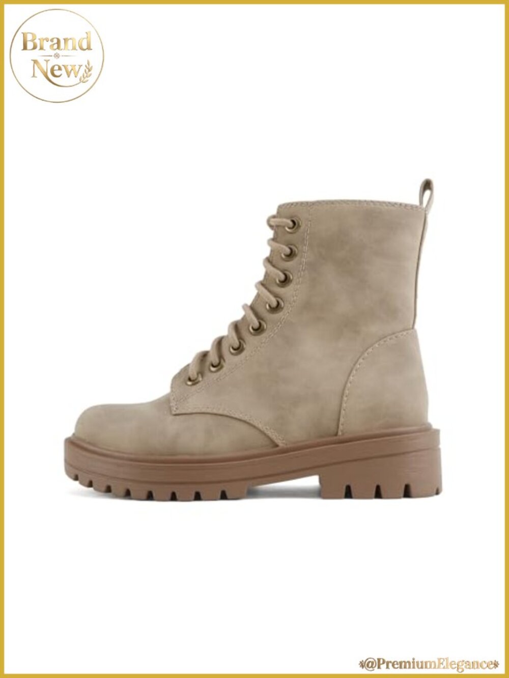 Lug Sole Combat Ankle Bootie Lace Up Side Zipper Vegan Leather
